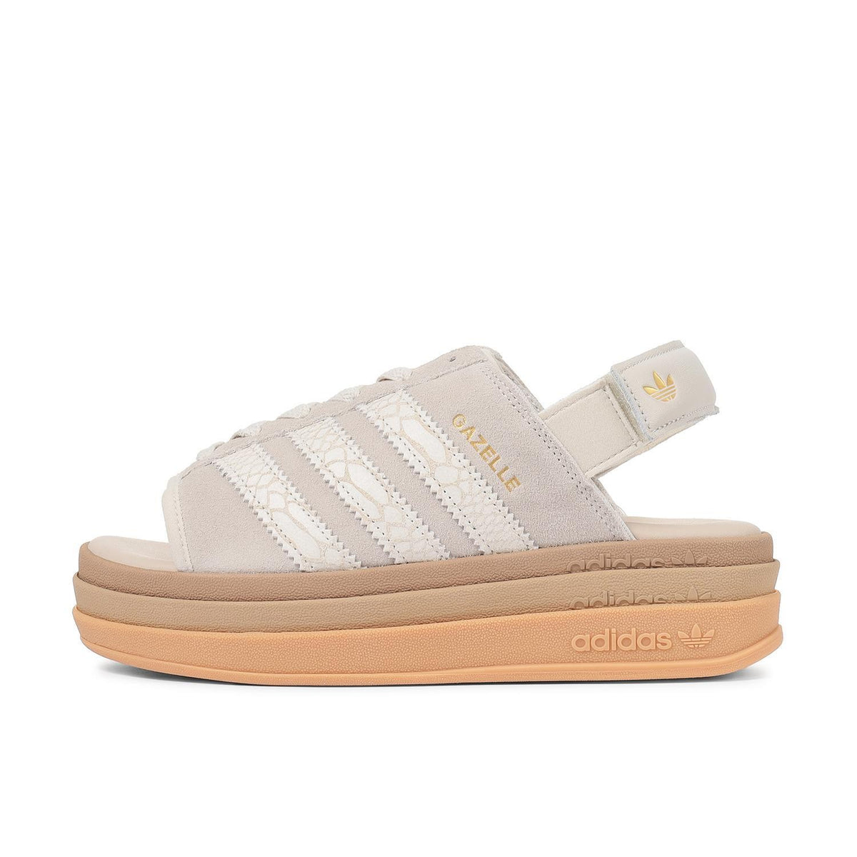 IH6632 adidas Gazelle Bold Sandals Alumina Gold Metallic (Women's)