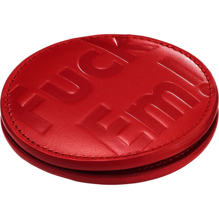 Supreme Leather Pocket Mirror Red