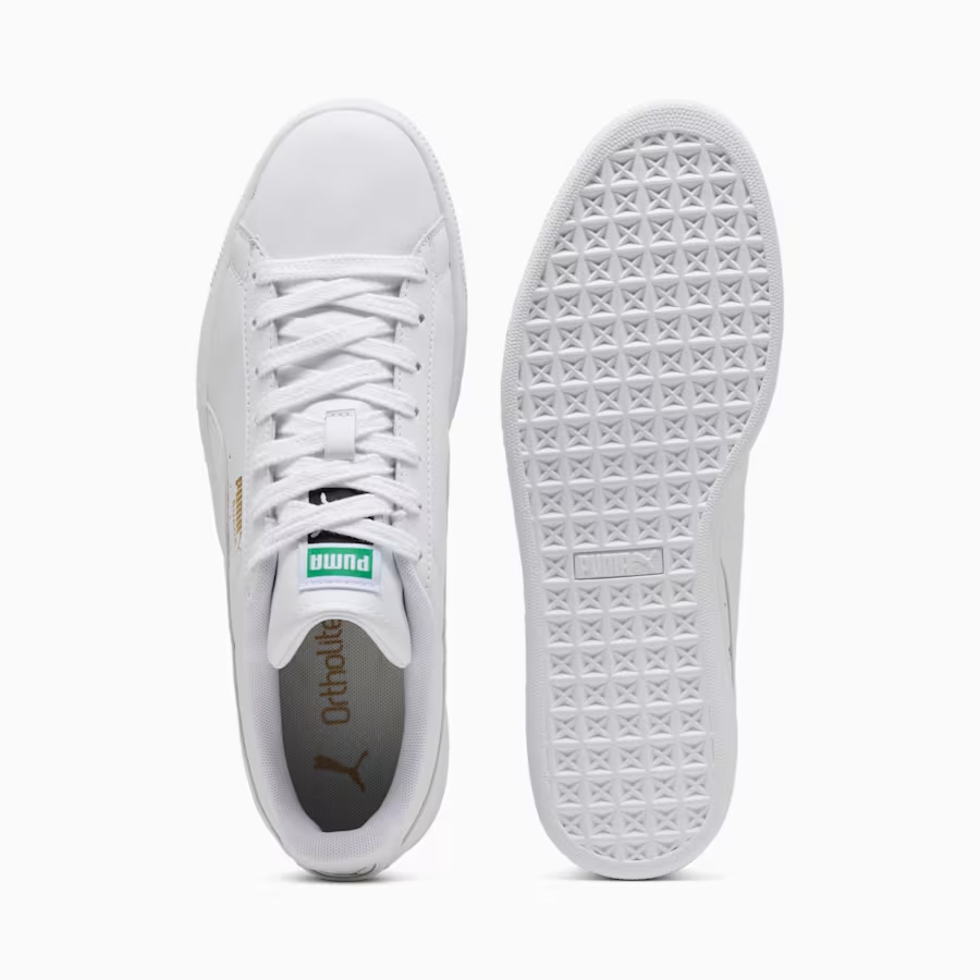 408467-01 Puma Suede "PUMA White/Archive Green" (Men's)