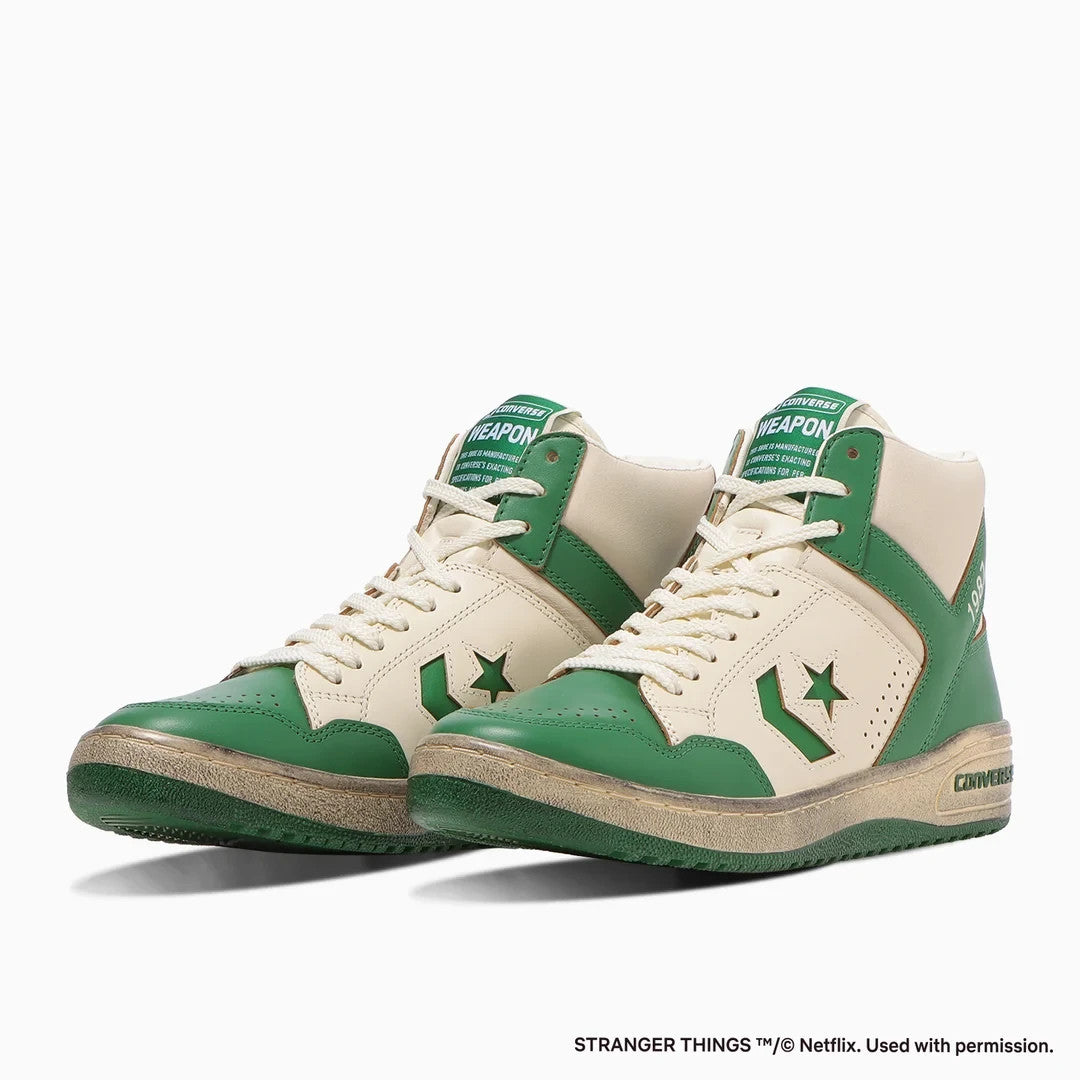 33702370 Stranger Things 5 Converse Weapon Hi Green White (Men's)