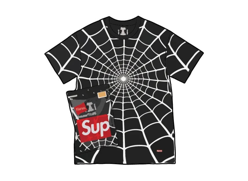 Supreme x Hanes Spider-Man Tagless Tees (2 Pack) "Black"