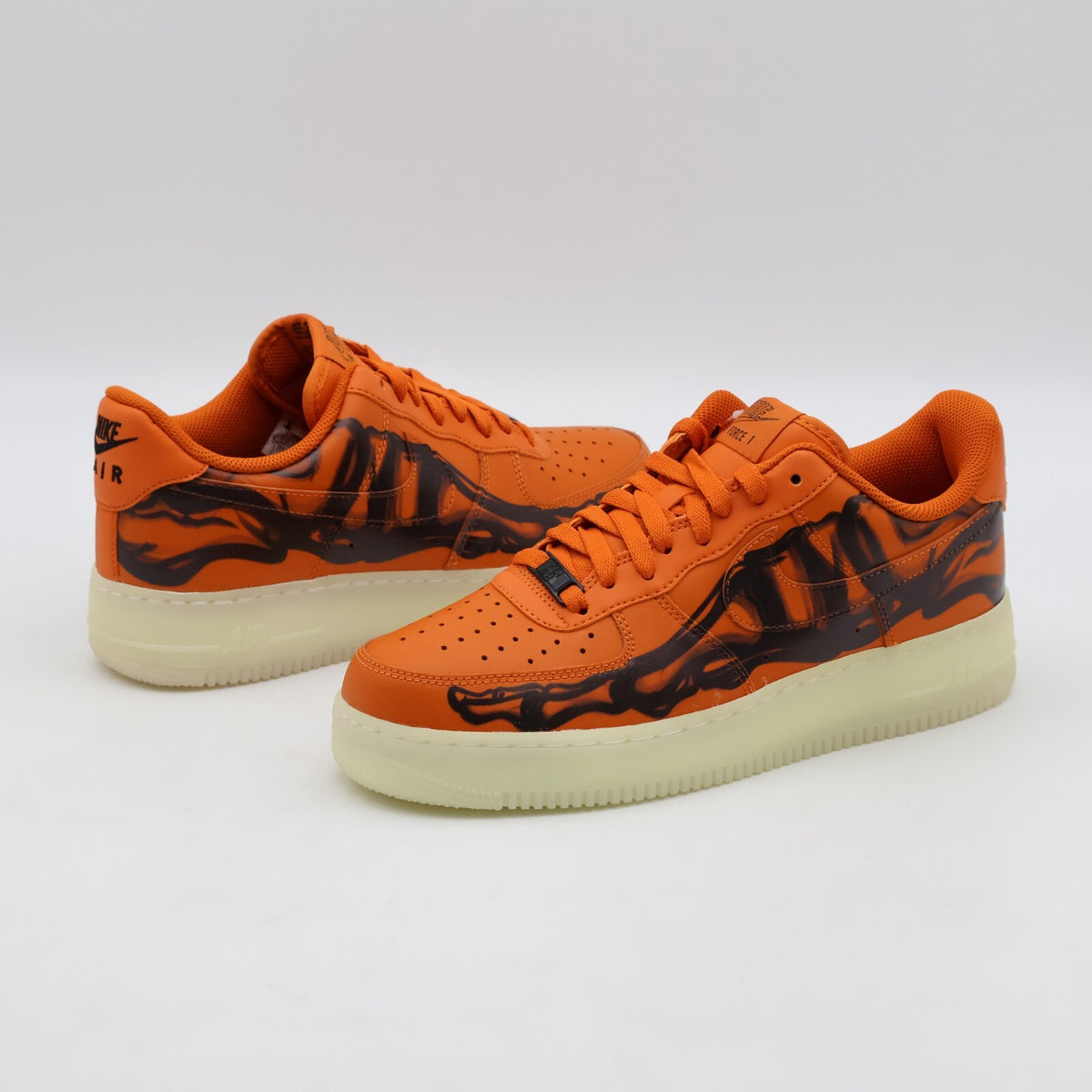 CU8067-800 Nike Air Force 1 Low Orange Skelton Halloween Starfish Black (Men's)