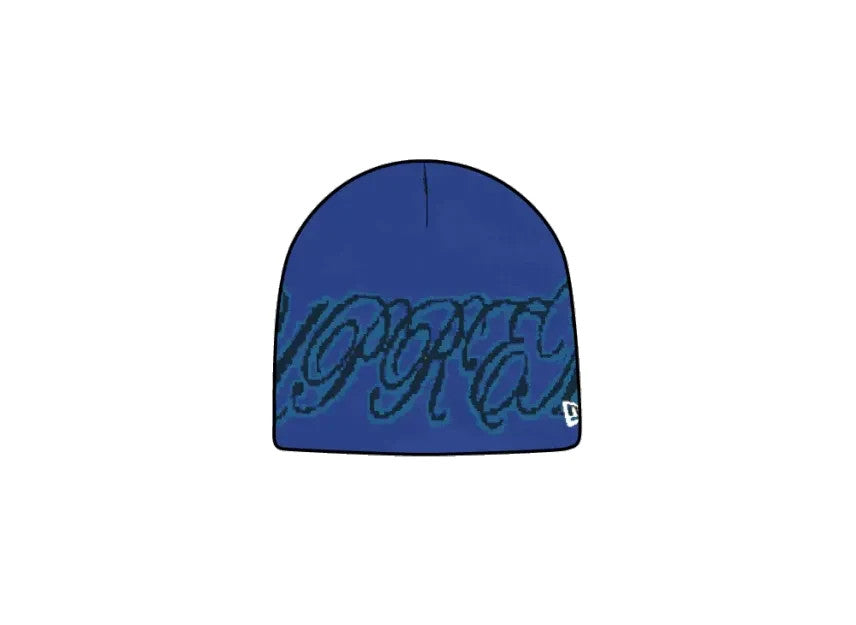 Supreme New Era Cursive Beanie "Royal"