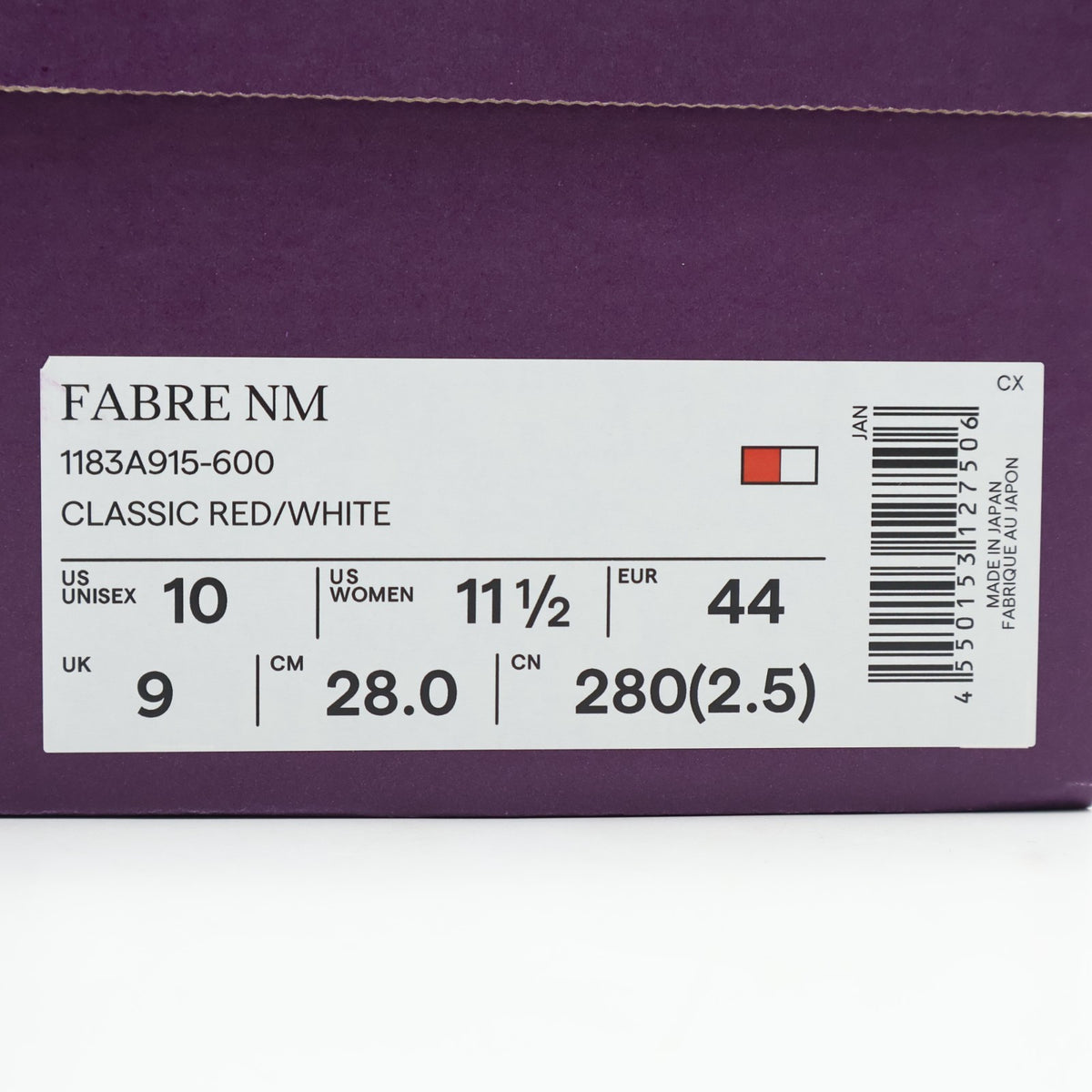 1183A915-600 Onitsuka Tiger Fabre NM Classic Red White (Men's)