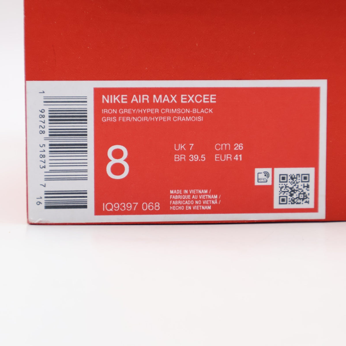 IQ9397-068 Nike Air Max Excee "Iron Grey/Black/Hyper Crimson" (Men's)