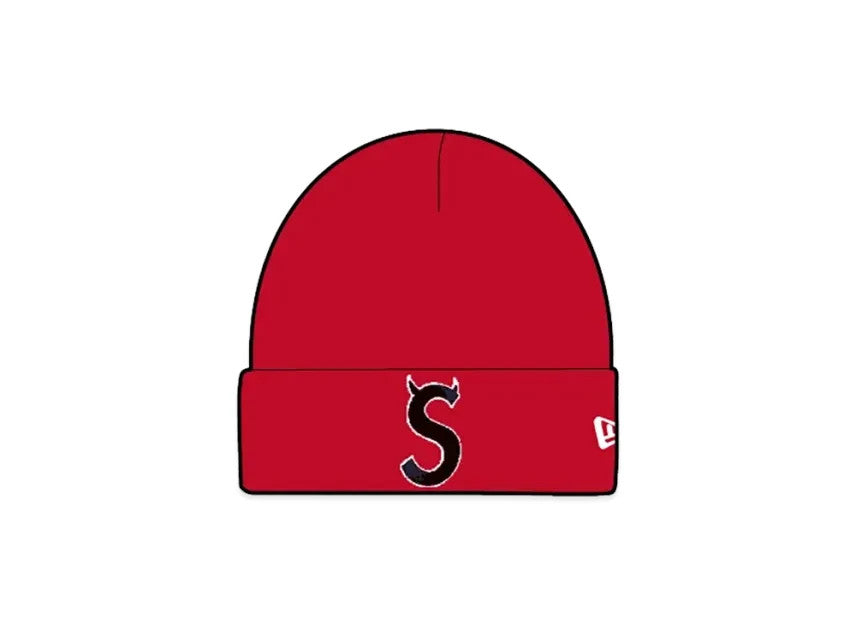Supreme New Era Devil S Logo Beanie "Red"