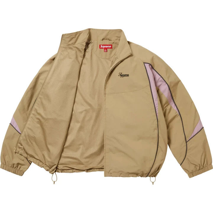 Supreme Contrast Piping Track Jacket Tan