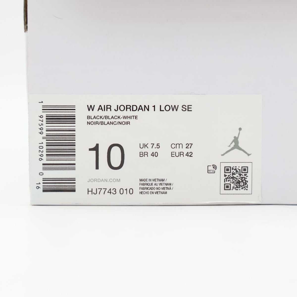 HJ7743-010 Nike WMNS Air Jordan 1 Low SE Black Croc (Women's)