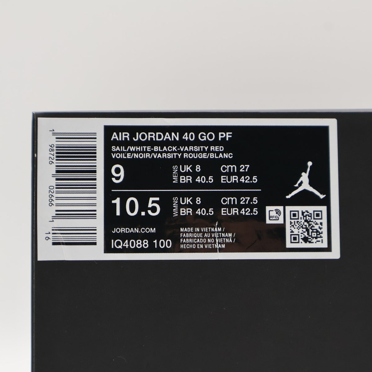 IQ4088-100 Nike Air Jordan 40 GO PF Chicago Sail Varsity Red White Black (Men's)