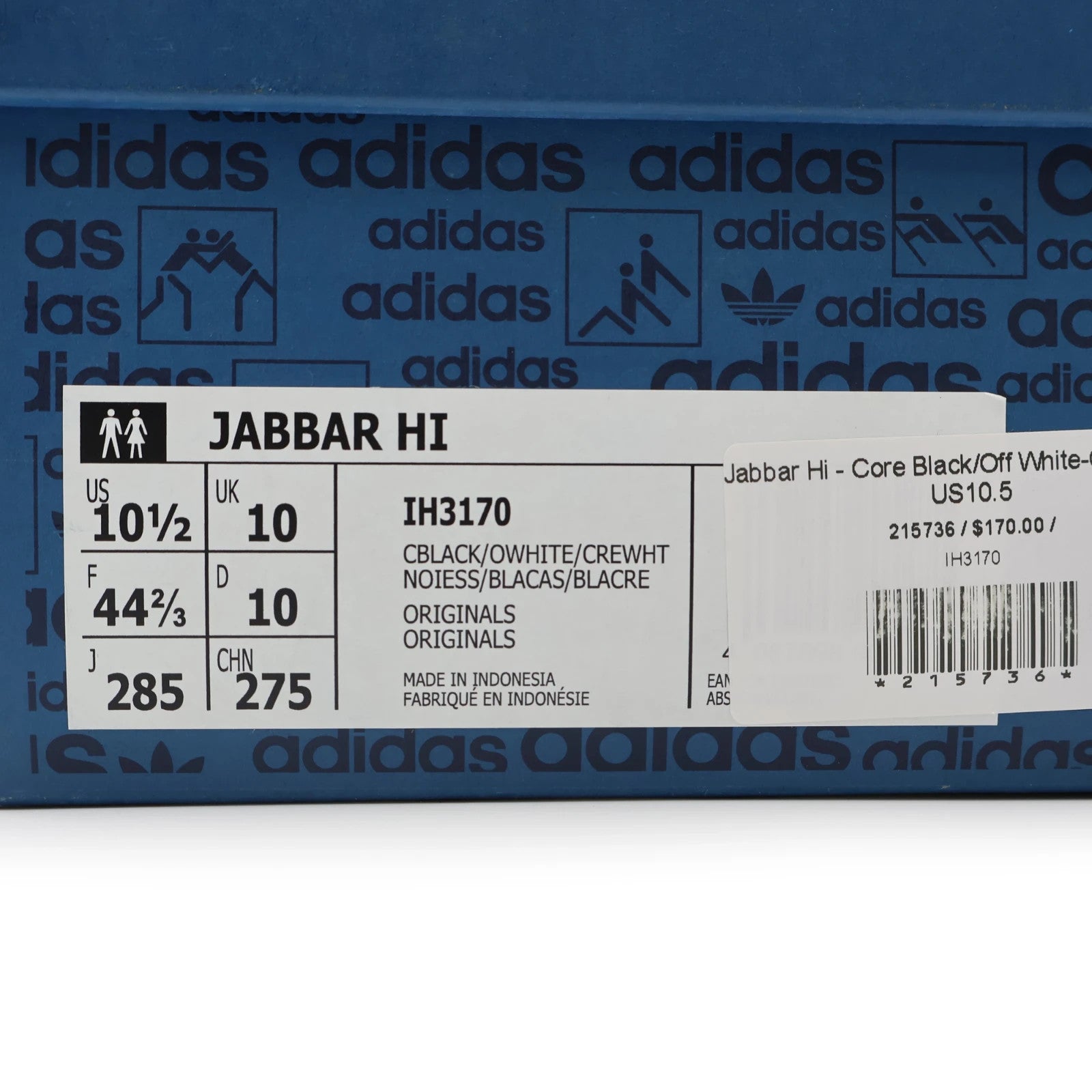 IH3170 adidas Originals Jabbar OG Hi Core Black Off White Cream White (Men's)