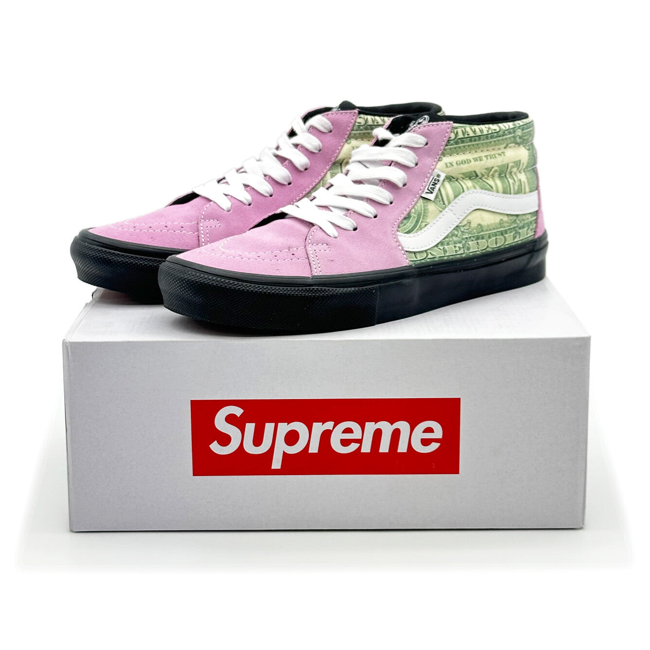 SUP-VANS-23SS-SGM-P Supreme Ã Vans Doller Skate Grosso Mid Pink