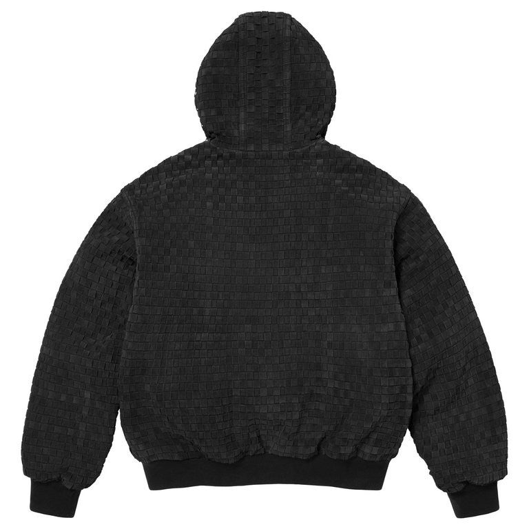 Supreme Woven Suede Hooded Work Jacket Black