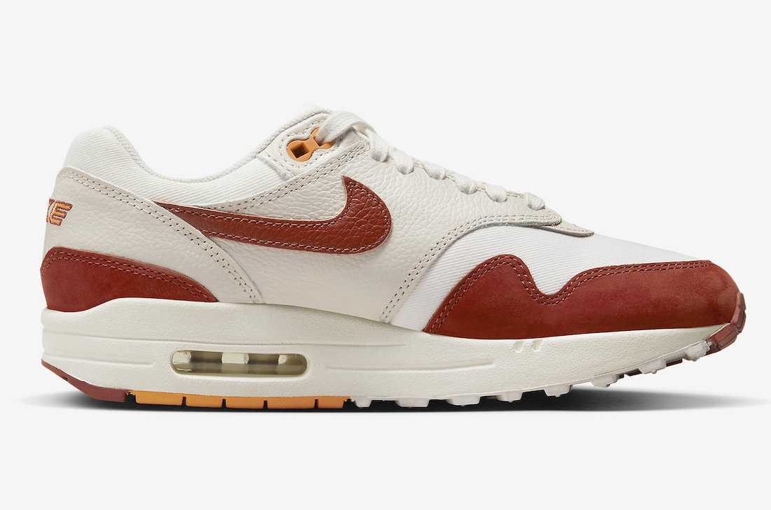 FD2370-100 Nike WMNS Air Max 1 Rugged Orange and Sail