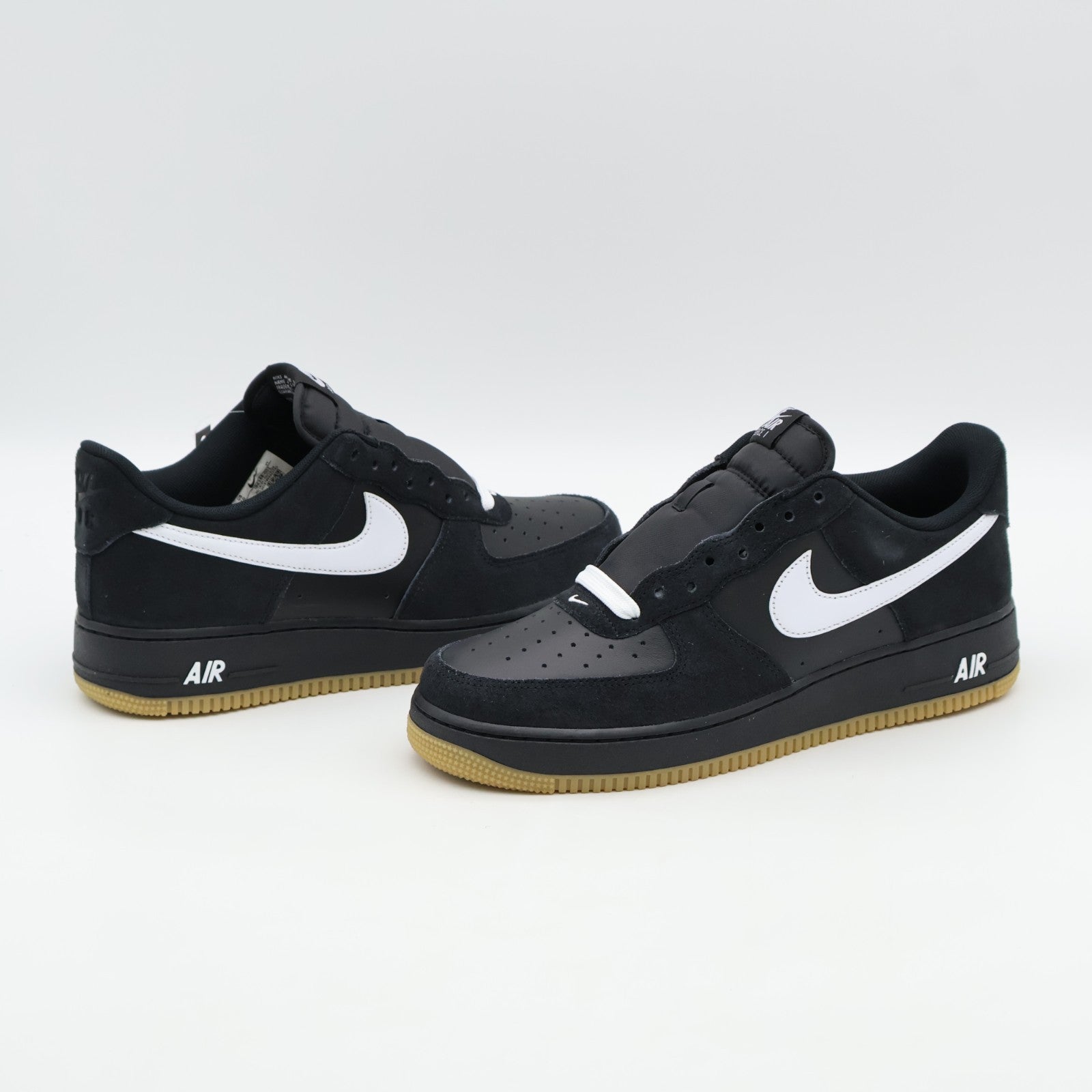 IB6388-001 Nike Air Force 1 '07 LV8 Black Gum Light Brown White (Men's)