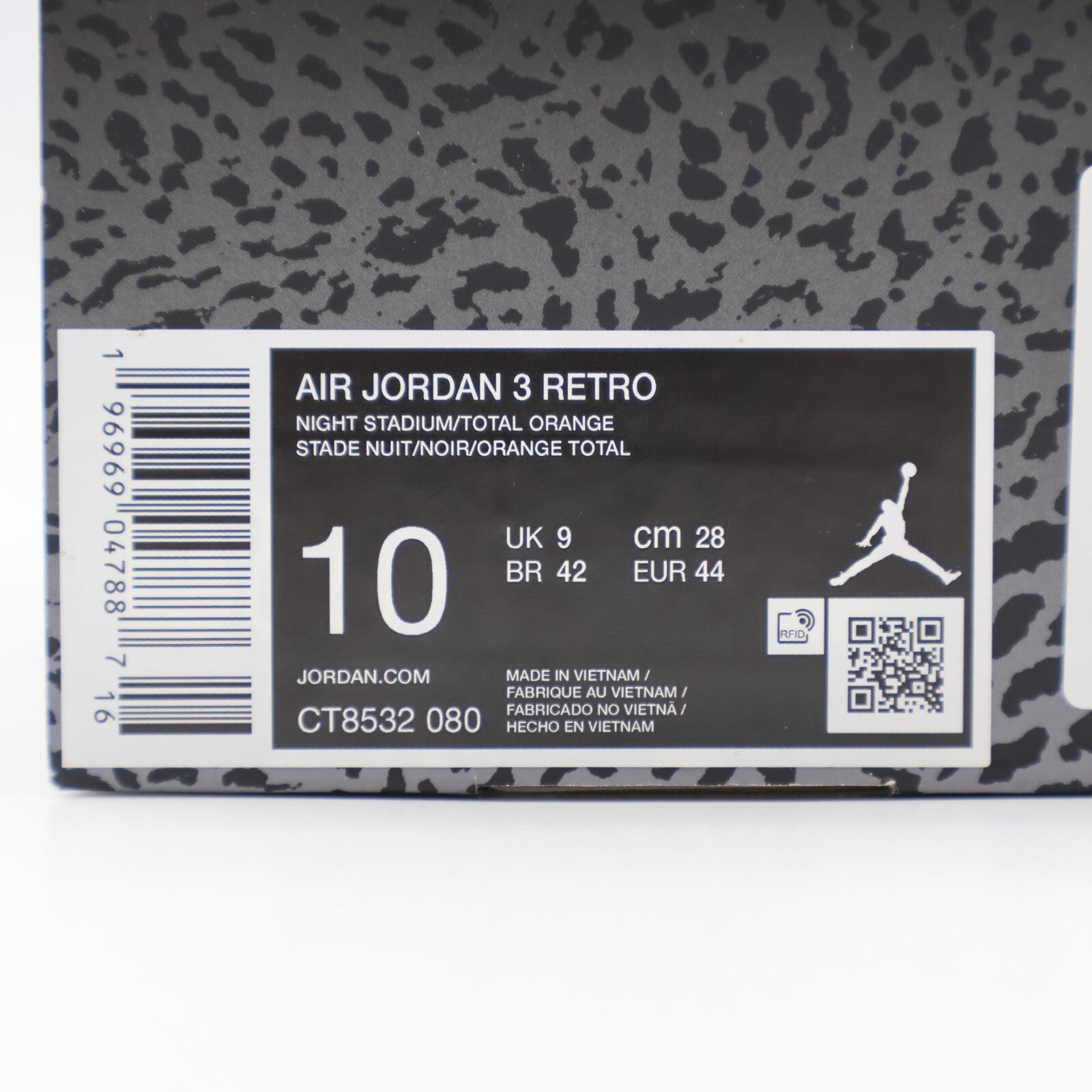 CT8532-080 Nike Air Jordan 3 Retro Fear Night Stadium Total Orange Black (Men's)