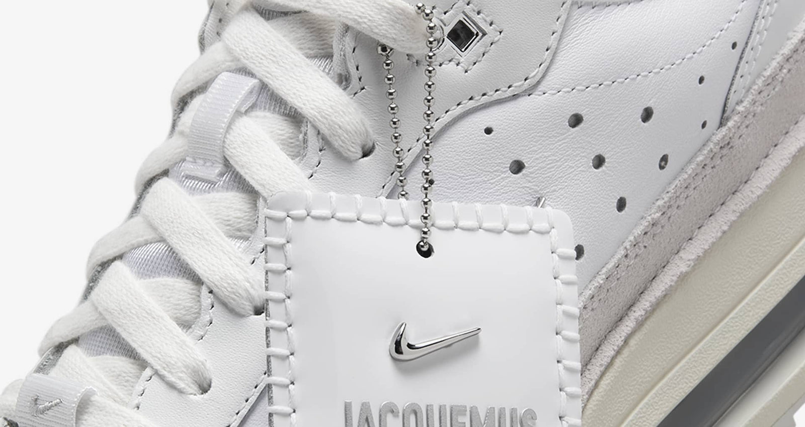 HM6690-100 Jacquemus Nike Air Max 1 SP Sail and Summit White (Women's)
