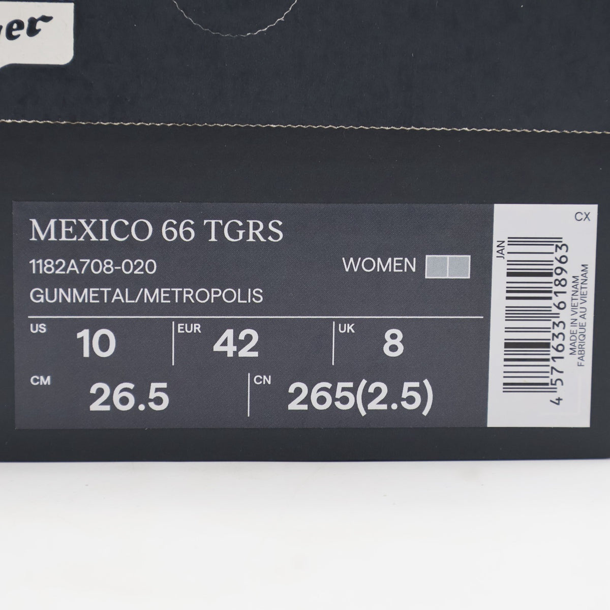 1182A708-020 Onitsuka Tiger Mexico 66 TGRS Gunmetal Metropolis (Women's)