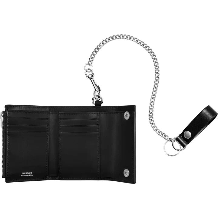 Supreme Leather Chain Wallet Black