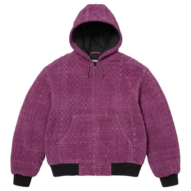 Supreme Woven Suede Hooded Work Jacket Purple