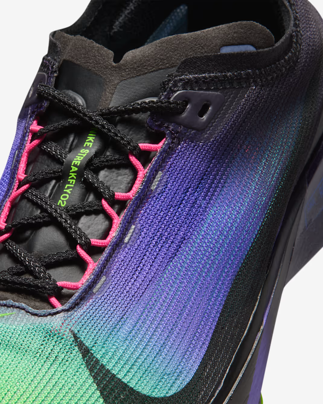 IO9567-400 Nike Streakfly 2 Dark Obsidian Electric Green Purple Dynasty (Men's)