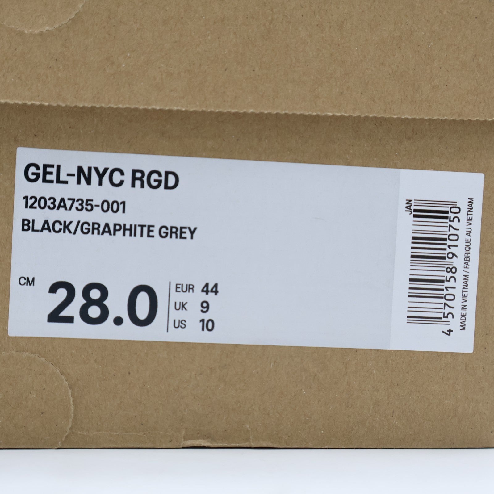 1203A735-001 asics GEL-NYC RGD Black Graphite Grey (Men's)