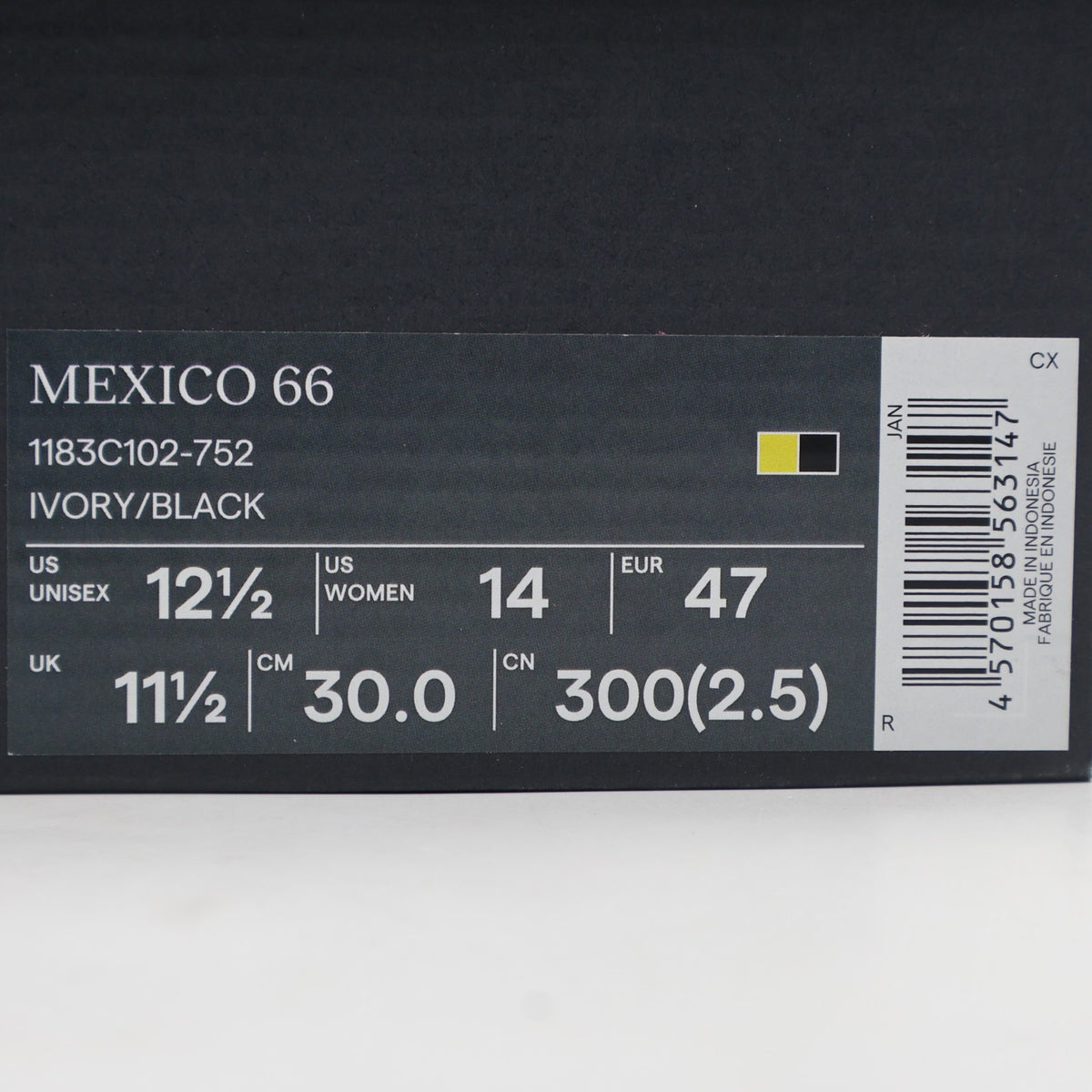 1183C102-752 Onitsuka Tiger Mexico 66 Ivory Black (Men's)