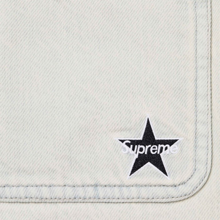 Supreme Quilted Lined Denim Snap Shirt Light Washed Indigo