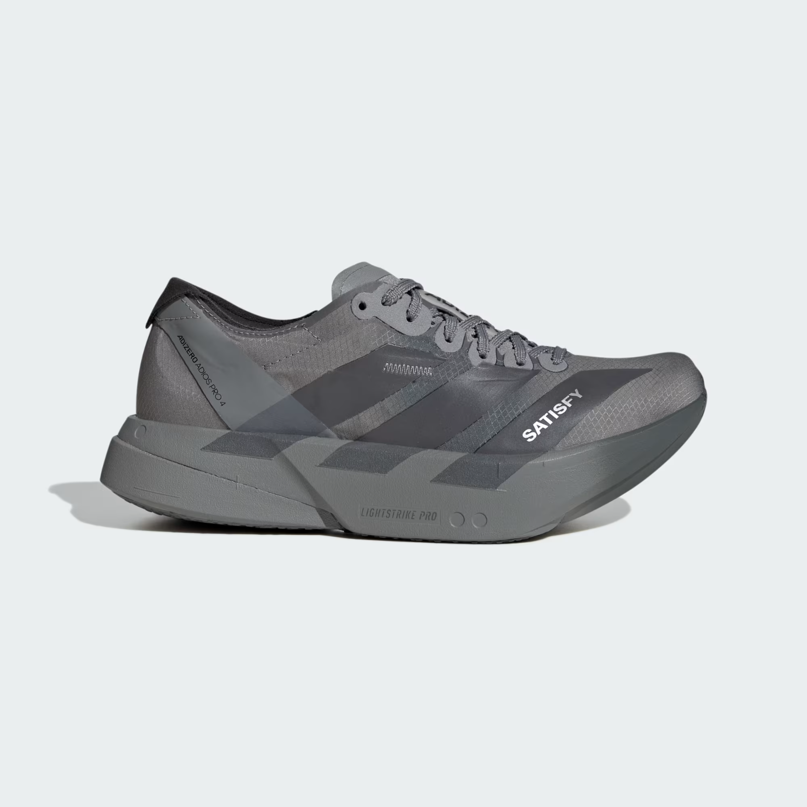 KH8439 Satisfy adidas Adizero Adios Pro 4 Core Black Grey Five (Men's)