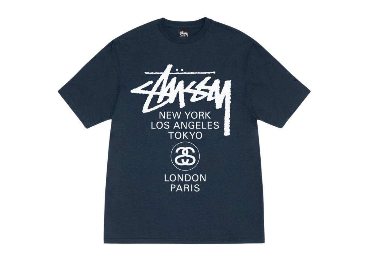 Stussy World Tour Tee Navy 25SS 3903962