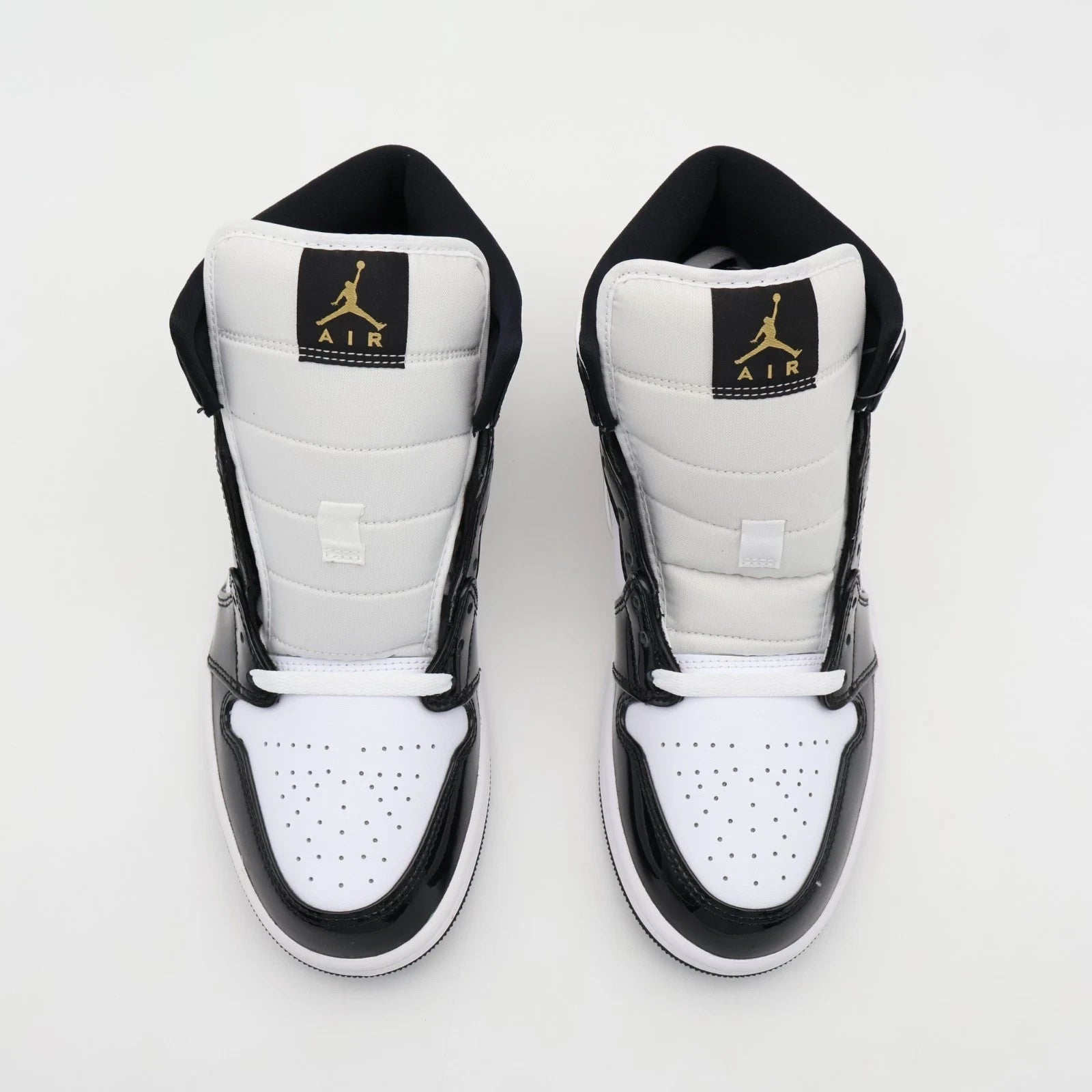 Size 11 - 852542-007 Jordan 1 Mid SE Patent Black Gold (Men's)