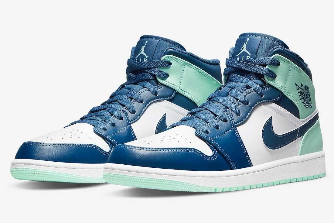 554724-413 Nike Air Jordan 1 Mid "Blue Mint" (Men's)