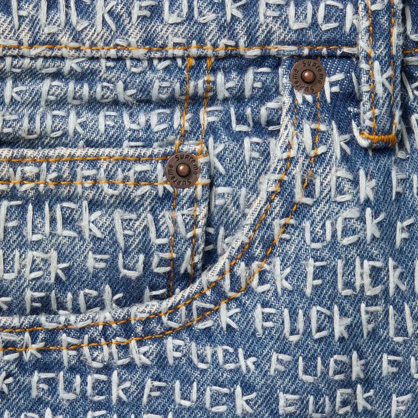 Supreme F*ck Stitch Loose Fit Jean Blue