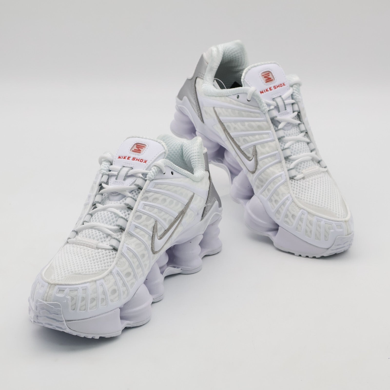 AR3566-100 Nike Shox TL White Max Orange Metallic Silver (Women's)