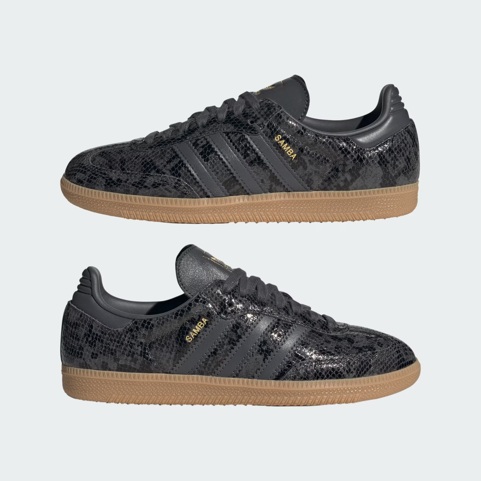 JQ3532 adidas Originals Samba OG Snakeskin Core Black Grey Six Gum (Men's)