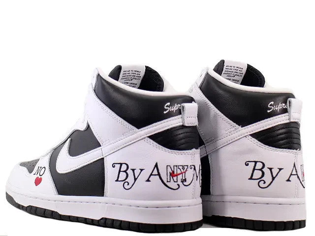 DN3741-002 Supreme Ã Nike SB Dunk High By Any Means "White Black" (Men's)
