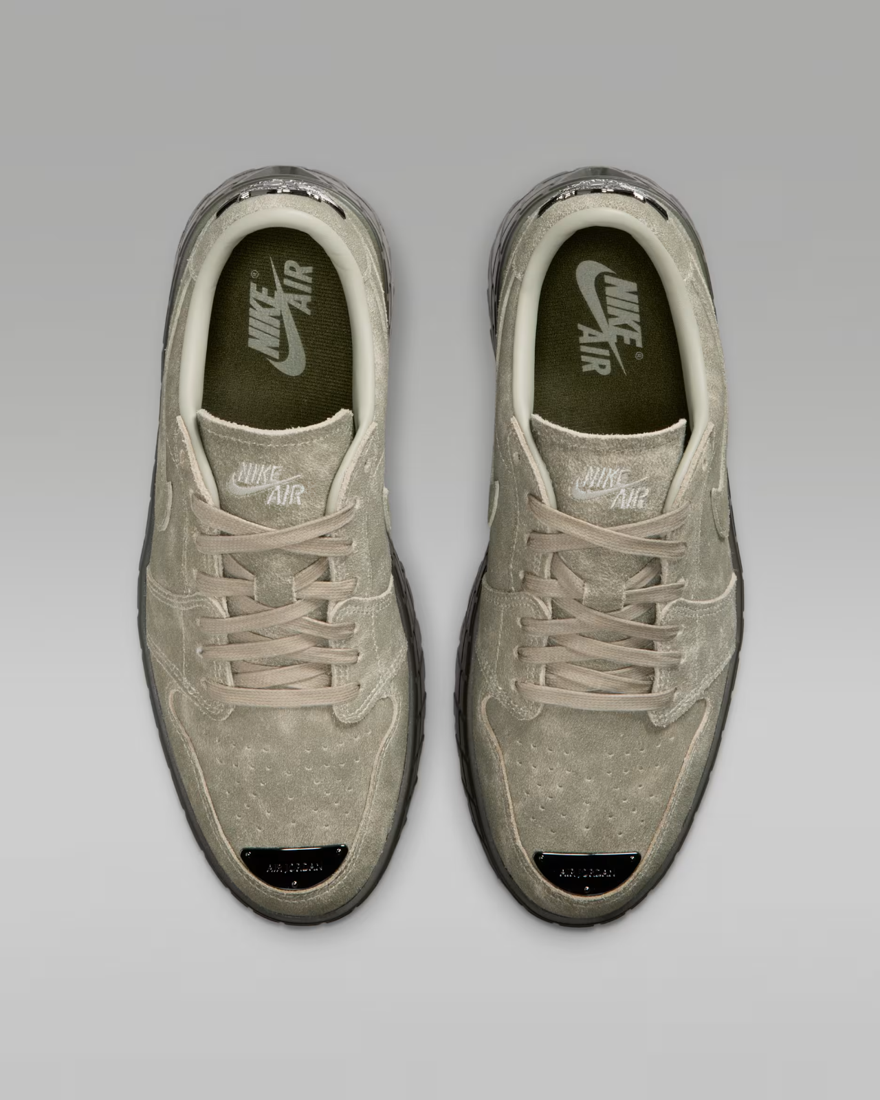 IR7248-304 Nike Air Jordan 1 Brooklyn Low "Spruce Fog/Cargo Khaki" (Women's)