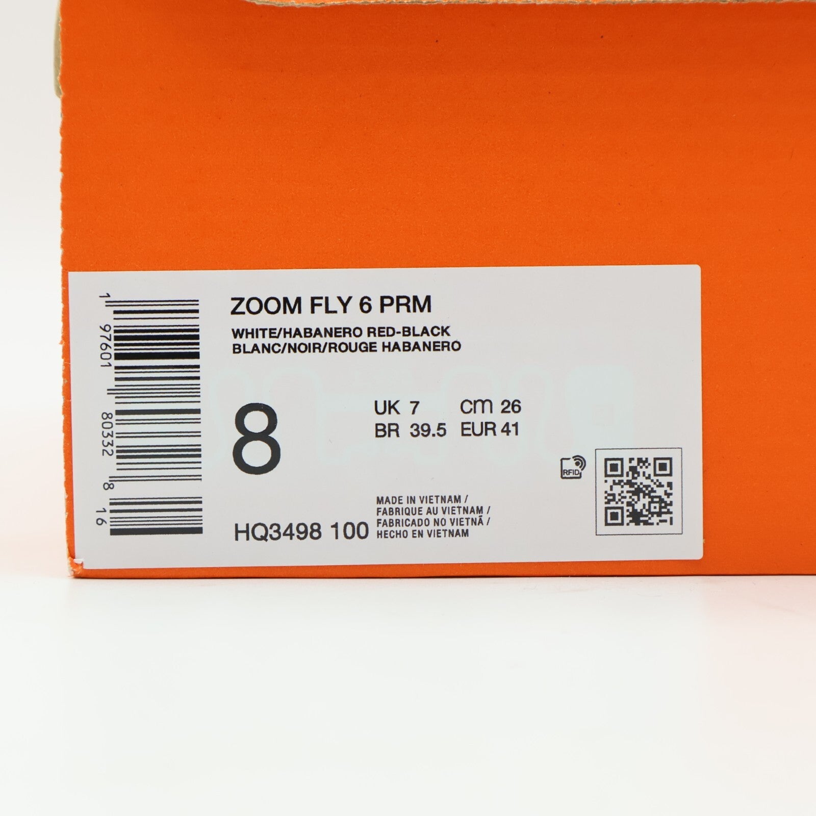 HQ3498-100 Nike Zoom Fly 6 PRM White Black University Red Habanero Red (Men's)
