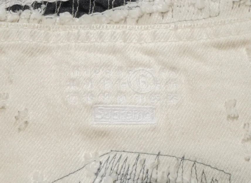 Supreme x MM6 Maison Margiela Distressed Loose Fit Selvedge Jean "White"