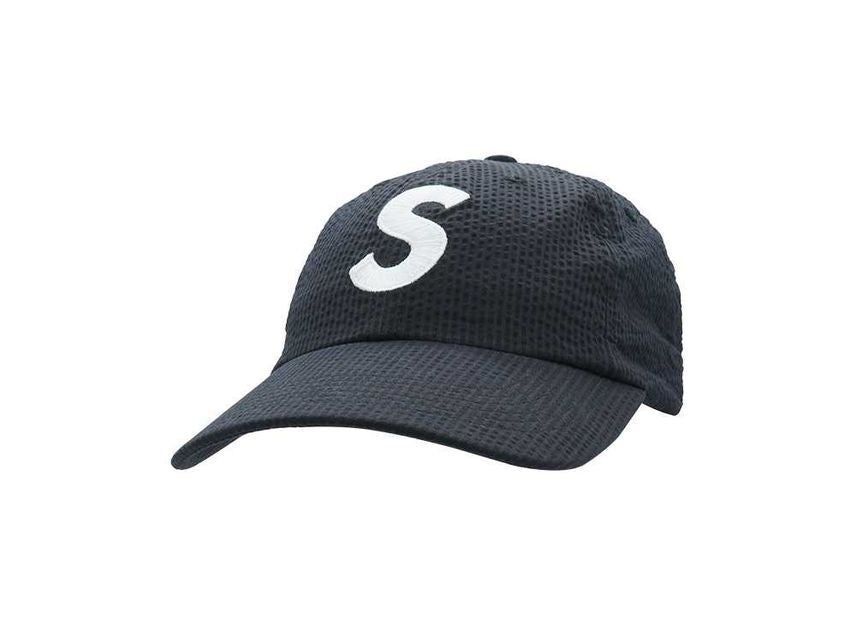 Supreme Seersucker S Logo 6-Panel Black