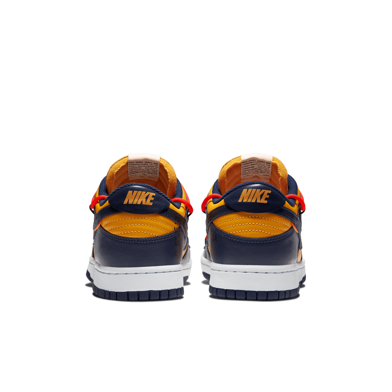 CT0856-700 Off-White Ã Nike Dunk Low LTHR  University GoldMidnight Navy (Men's)