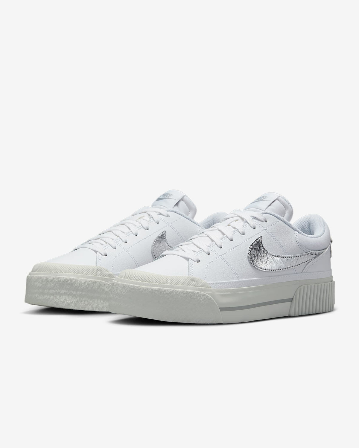 HQ2307-100 Nike Court Legacy Lift White Light Bone Photon Dust Metallic (Women's
