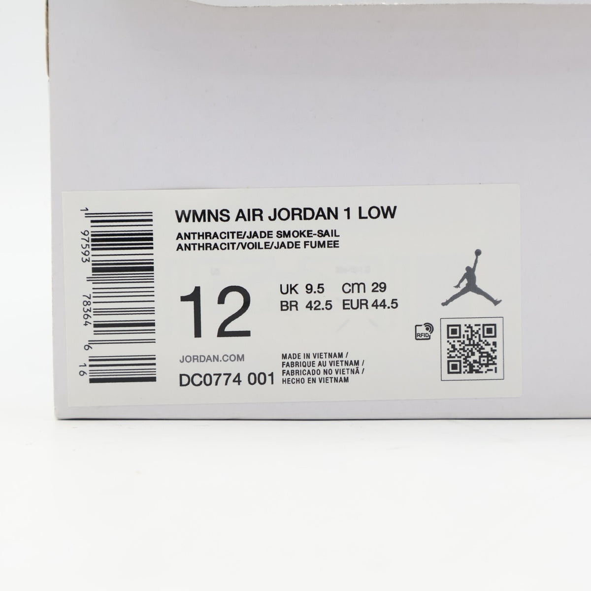 DC0774-001 Nike Air Jordan 1 Low Jade Smoke (Women's)