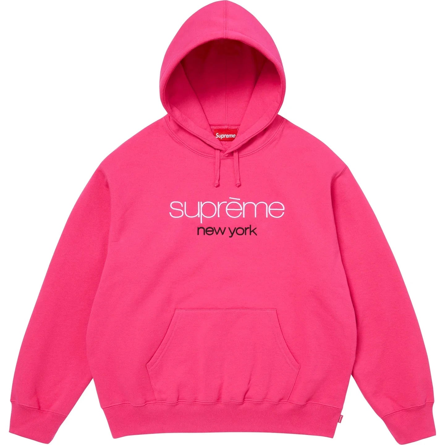 Supreme Classic Logo Hooded Sweatshirt Bright Fuchsia
