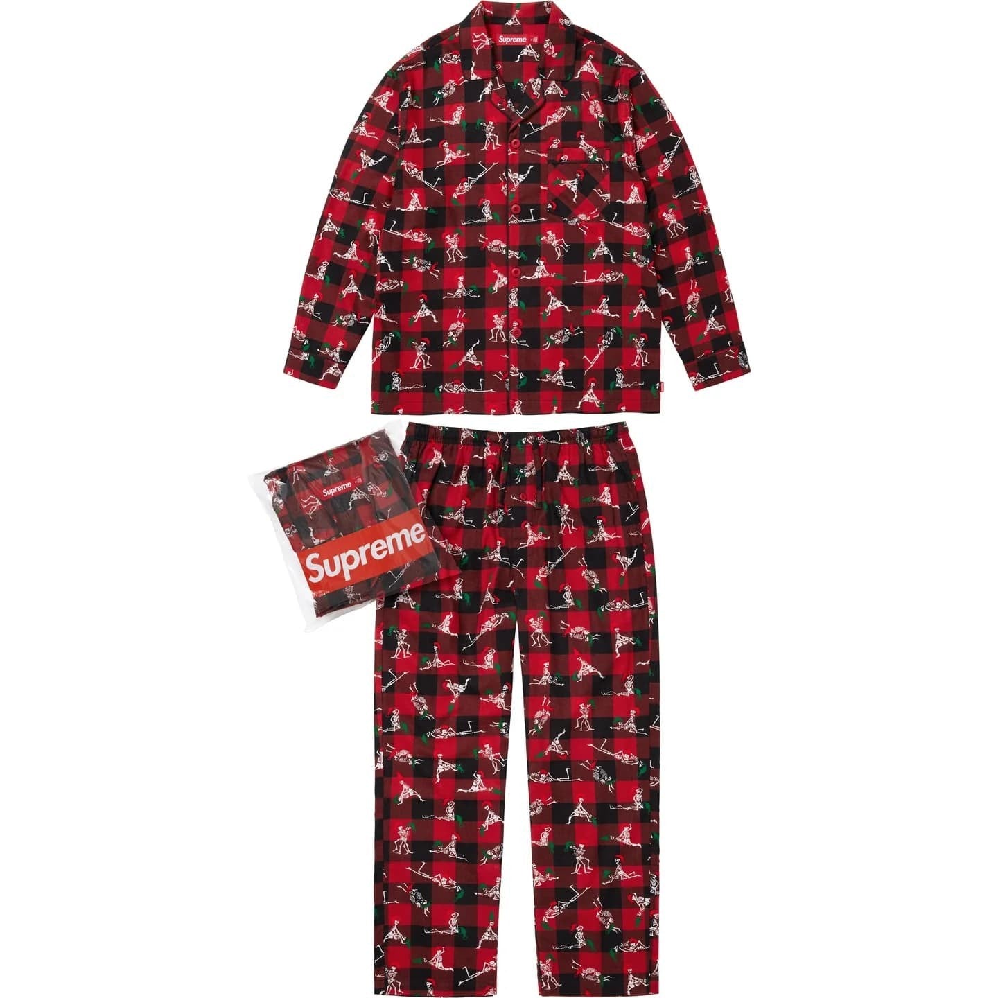 Supreme Hanes Holiday Pajama Set Plaid