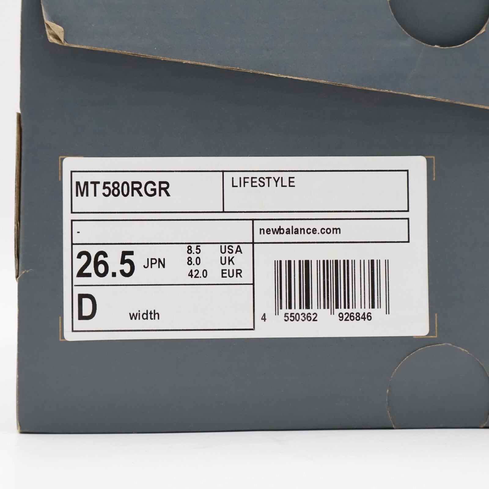MT580RGR New Balance 580 GORE-TEX Black Magnet (Men's)