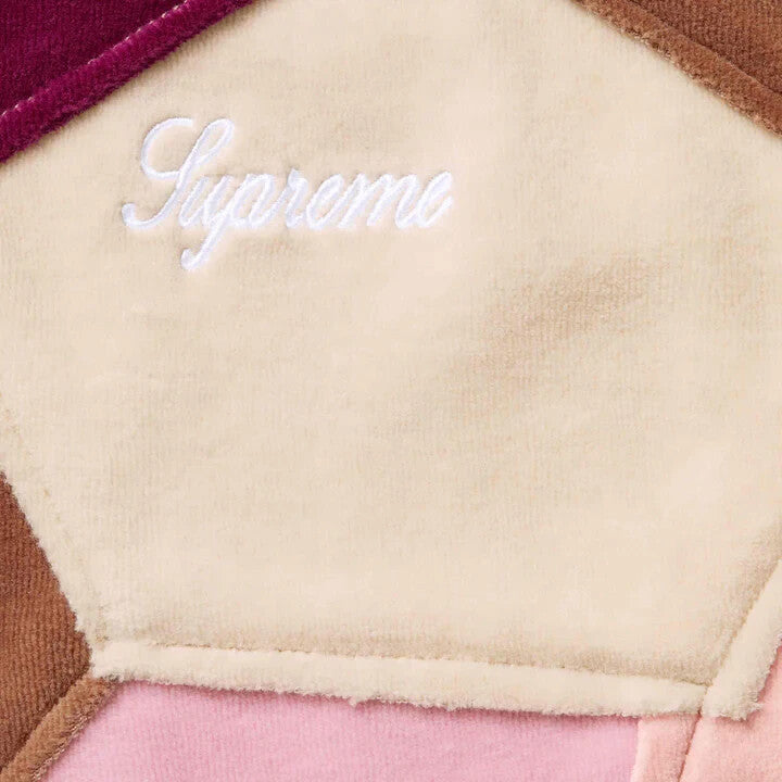 Supreme Patchwork Velour Track Jacket Tan