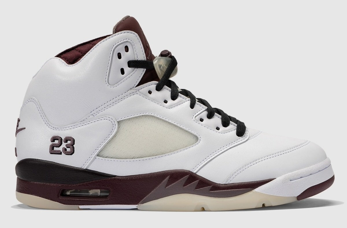IB1528-100 A Ma Maniere Nike Air Jordan 5 Retro SP White Burgundy Crush (Men's)