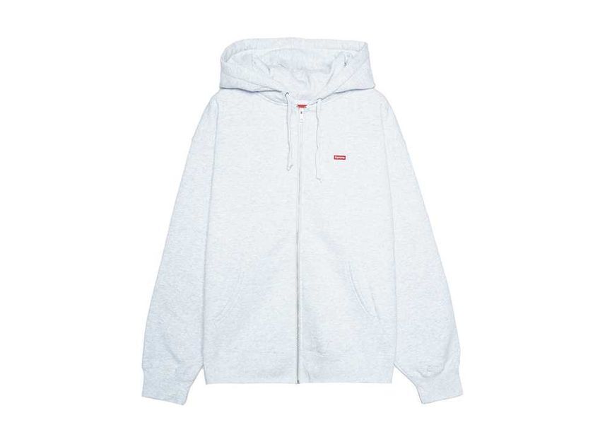 Supreme Small Box Zip Up Hooded Sweatshirt Ash Grey