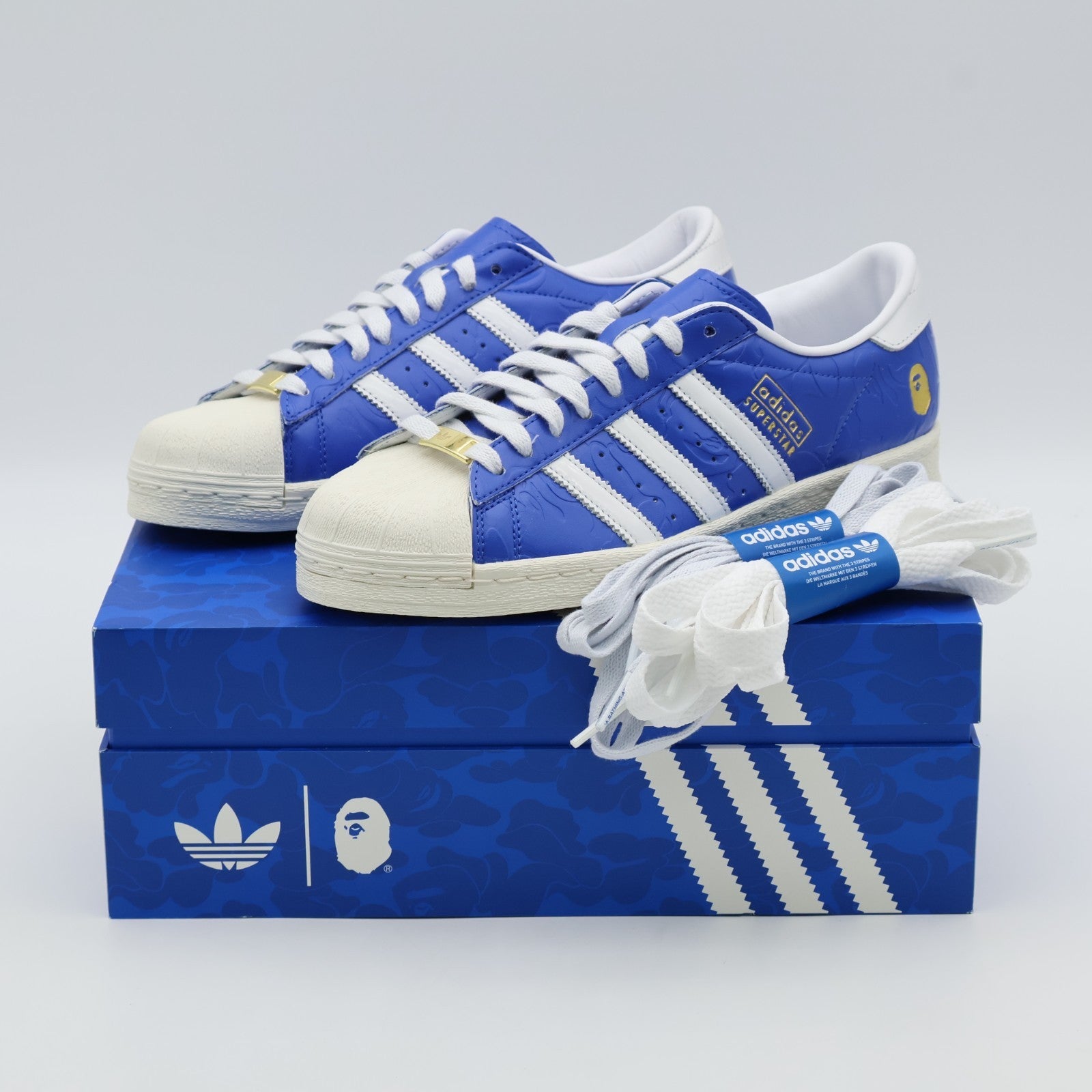 JR2702 A BATHING APE adidas originals Superstar Blue Footwear White Off (Men's)
