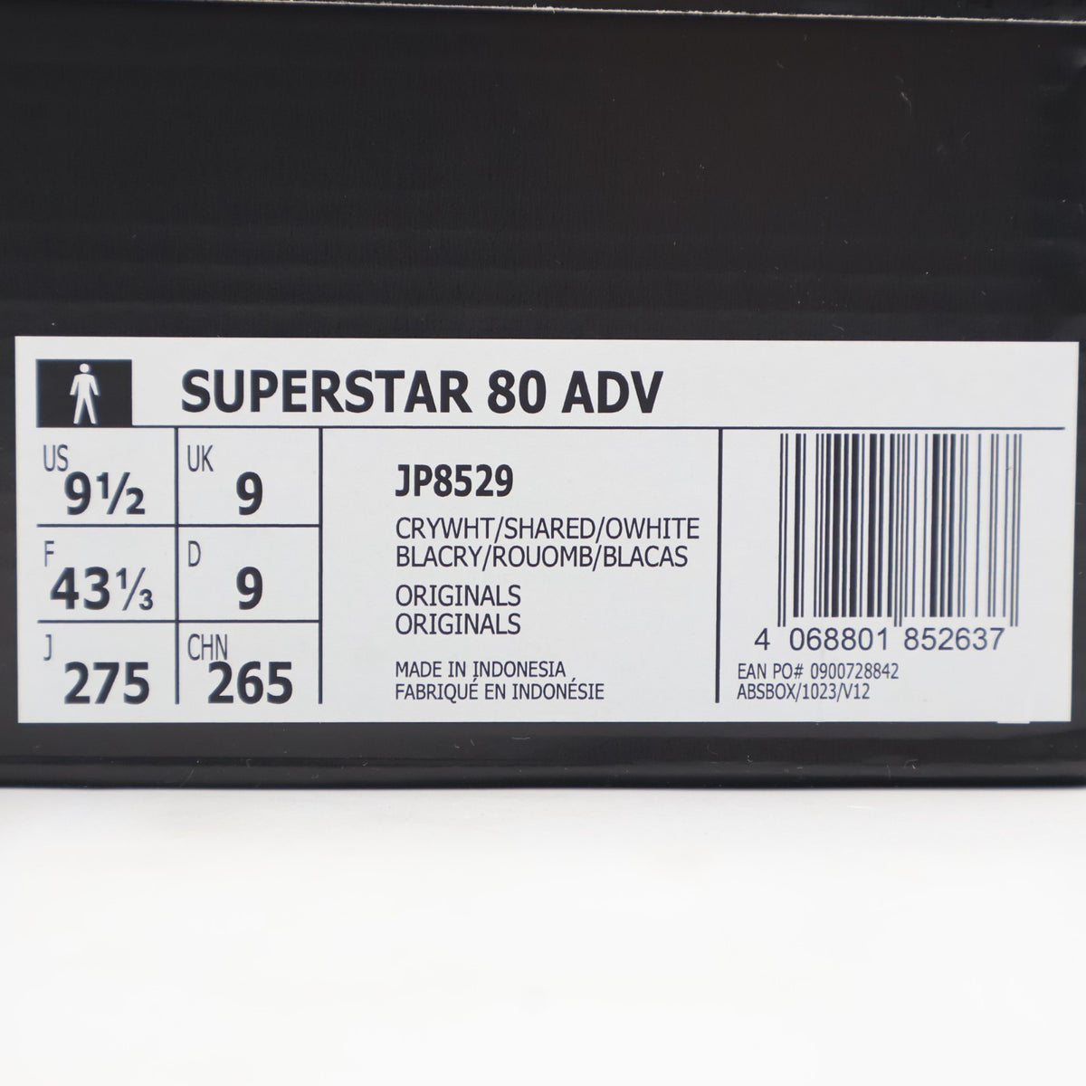 JP8529 adidas Originals Superstar 80 ADV Crystal White Shadow Red (Men's)